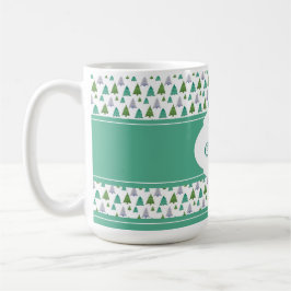 Vrolijk Kerstgroen Blauwe Boom Koffiemok