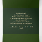 Vrolijk Kerstgroen Bloemen Multi Foto Drieluik Kaart (Binnenkant midden)