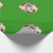 Vrolijk kerstgroen  cadeaupapier (Hoek)