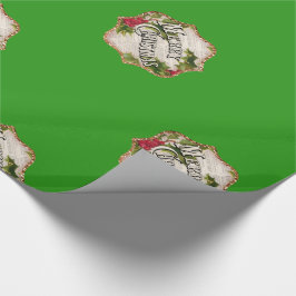 Vrolijk kerstgroen  cadeaupapier