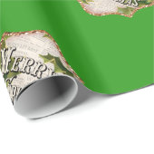 Vrolijk kerstgroen cadeaupapier (Rol Hoek)