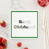 Vrolijk kerstgroen en wit Napkins Servet (Insitu)