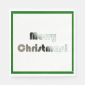 Vrolijk kerstgroen en wit Napkins Servet (Voorkant)