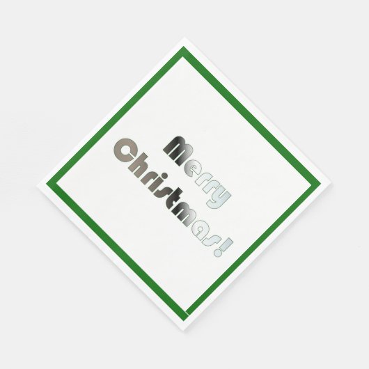 Vrolijk kerstgroen en wit Napkins Servet (Hoek)