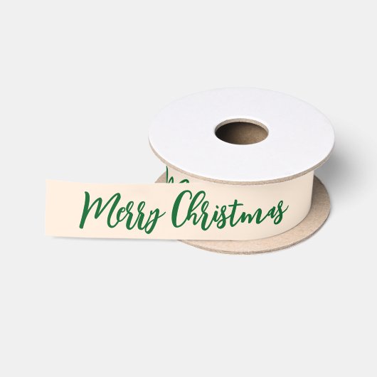 Vrolijk kerstgroen en wit traditioneel satijnen lint (Spoel)