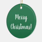 Vrolijk kerstgroen en witte typografie Festive Keramisch Ornament (Links)