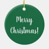 Vrolijk kerstgroen en witte typografie Festive Keramisch Ornament (Achterkant)