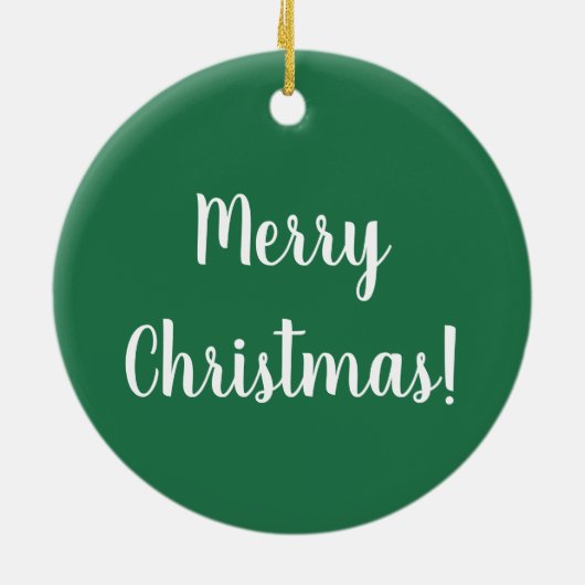 Vrolijk kerstgroen en witte typografie Festive Keramisch Ornament (Achterkant)