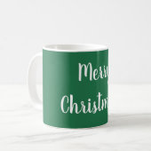 Vrolijk kerstgroen en witte typografie Festive Koffiemok (Voorkant links)