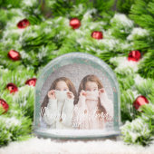 Vrolijk kerstgroen gepersonaliseerde foto sneeuwbol (Kerstmis)