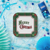 Vrolijk kerstgroen gespeeld met Holly Papieren Bordje (Feest)