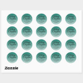Vrolijk kerstgroen glitter ombre Envelope Seal Ronde Sticker (Vel)