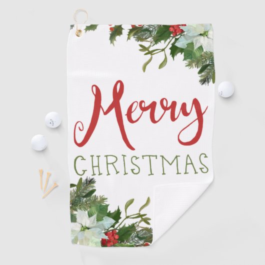 Vrolijk kerstgroen golfhanddoek (Insitu)