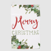 Vrolijk kerstgroen golfhanddoek (Voorkant)