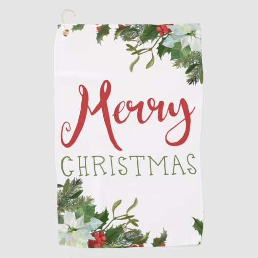 Vrolijk kerstgroen golfhanddoek (Voorkant)