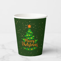 Vrolijk kerstgroen - gouden Oranje sterren