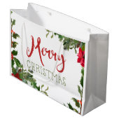 Vrolijk kerstgroen groot cadeauzakje (Voorkant Gekanteld)