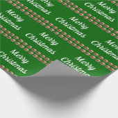 Vrolijk kerstgroen inpakpapier (Hoek)