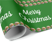 Vrolijk kerstgroen inpakpapier (Rol Hoek)