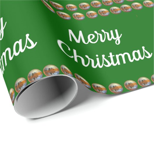 Vrolijk kerstgroen inpakpapier (Rol Hoek)