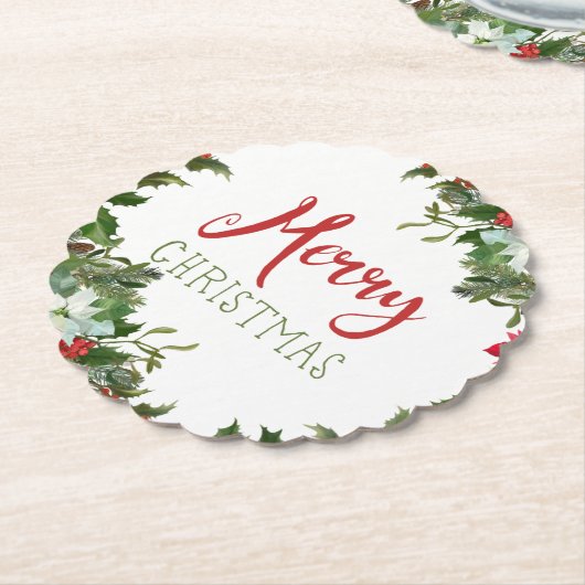 Vrolijk kerstgroen kartonnen onderzetters (Gekanteld)
