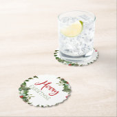 Vrolijk kerstgroen kartonnen onderzetters (Insitu)