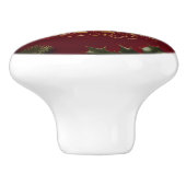 Vrolijk kerstgroen keramische knop (Zijkant)