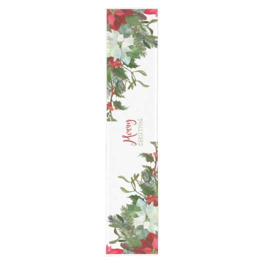 Vrolijk kerstgroen korte tafelloper (Voorkant)