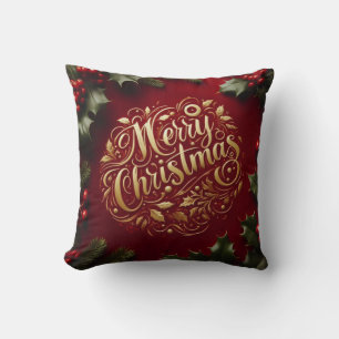 Vrolijk kerstgroen kussen