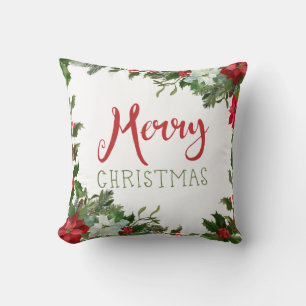 Vrolijk kerstgroen kussen