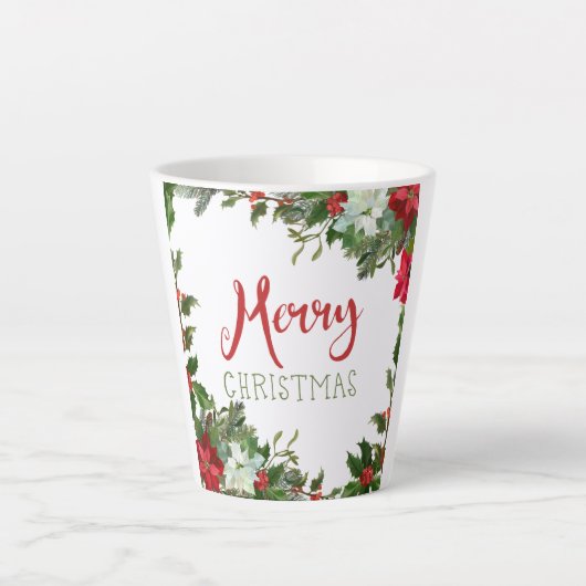 Vrolijk kerstgroen latte mok (Voorkant)