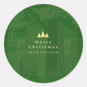 Vrolijk kerstgroen op maat ronde sticker (Voorkant)