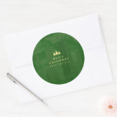 Vrolijk kerstgroen op maat ronde sticker (Envelop)