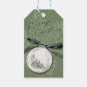Vrolijk kerstgroen Ornament, kerstcadeau Label Cadeaulabel (Voorkant)