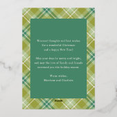 Vrolijk kerstgroen Plaid Tartan Foto Folie Feestdagenkaart (Achterkant)