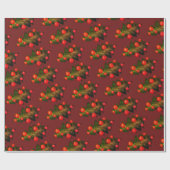 Vrolijk kerstgroen Plant Cadeaupapier (Vlak)