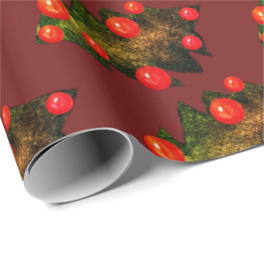 Vrolijk kerstgroen Plant Cadeaupapier (Rol Hoek)