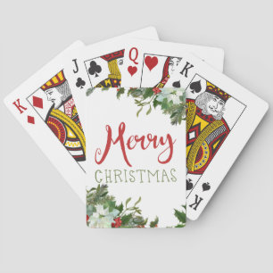 Vrolijk kerstgroen pokerkaarten