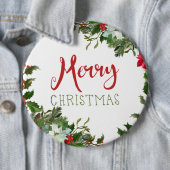 Vrolijk kerstgroen ronde button 6,0 cm (In situ)
