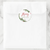 Vrolijk kerstgroen ronde sticker (Tas)