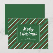 Vrolijk kerstgroen rood strepen Briefkaart (Voorkant / Achterkant)