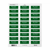Vrolijk kerstgroen script retouradres etiket (Full Sheet)