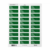 Vrolijk kerstgroen script retouradres etiket (Full Sheet)
