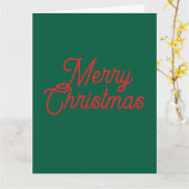 Vrolijk kerstgroen script vakantie kaart (Gele Bloem)