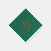 Vrolijk kerstgroen script vakantie servet (Hoek)