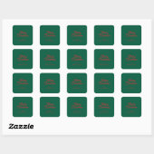 Vrolijk kerstgroen script vakantie vierkante sticker (Vel)