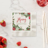 Vrolijk kerstgroen servet (Insitu)