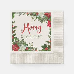 Vrolijk kerstgroen servet