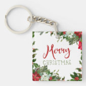 Vrolijk kerstgroen sleutelhanger (voorkant)