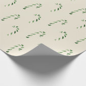 Vrolijk kerstgroen snoepriet cadeaupapier (Hoek)